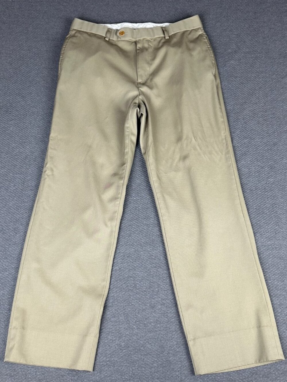 Men's Brooks Brothers 1818 Madison 100% Wool Classic Dress Pants 33x30 Tan
